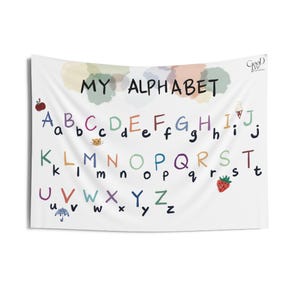 PRINTABLE Alphabet ABC Wall Hanging Tapestry / Poster / Canvas | Toddler Educational Wall Decor