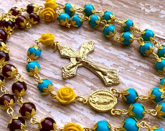 Carnelian and Turquoise Traditional Rosary Necklace