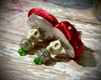 Mushroom Skull Earrings