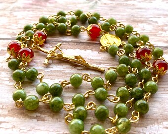 Green Jade Traditional Rosary Necklace