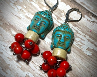 Turquoise Buddha Earrings