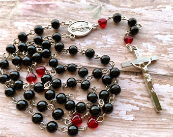 Obsidian Traditional Rosary Necklace