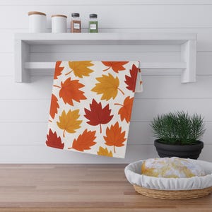 Autumn Leaves Tea Towels: Fall Kitchen Decor, Thanksgiving Gift