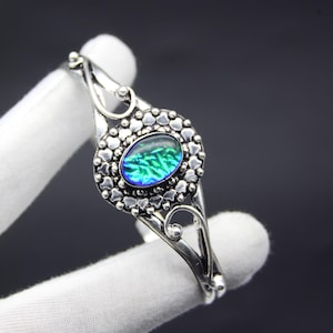 Triplet Opal Ädelstensarmband: Justerbara ädelstenssmycken i 925 sterlingsilver