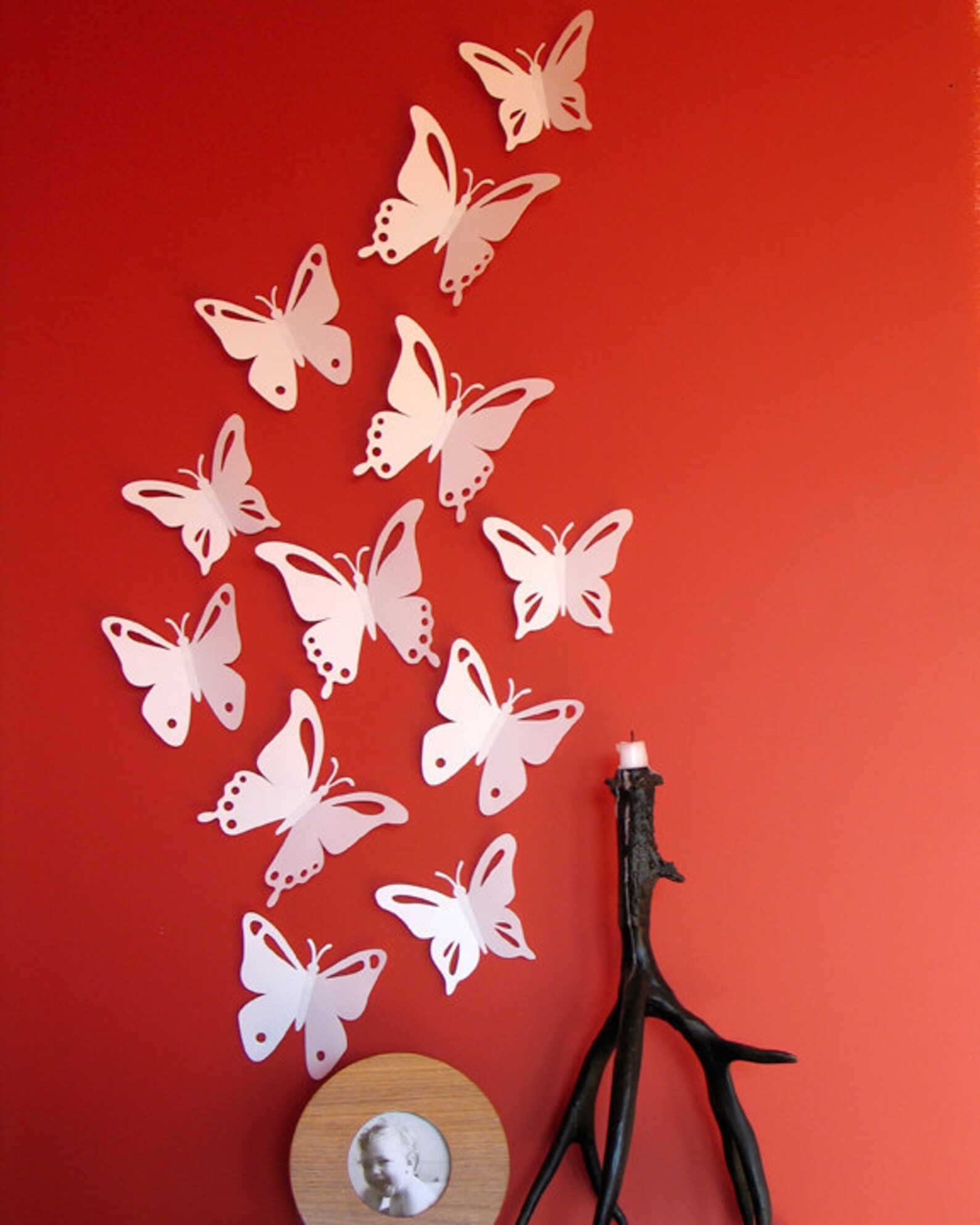 White Butterfly Wall Decor 3D Set of 12 Popart Made in Etsy