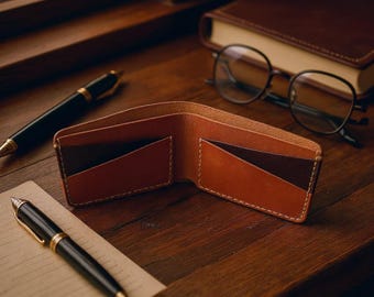 Handmade Minimalist Calfskin Leather Wallet: Slim Card Holder