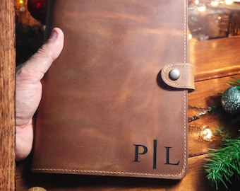 Personalized Leather Journal: Refillable A5 Travel Notebook, Custom Engraved