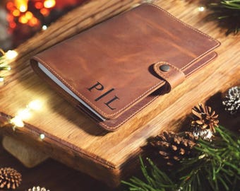 Personalized Leather Journal: Refillable A5 Travel Notebook, Custom Engraved