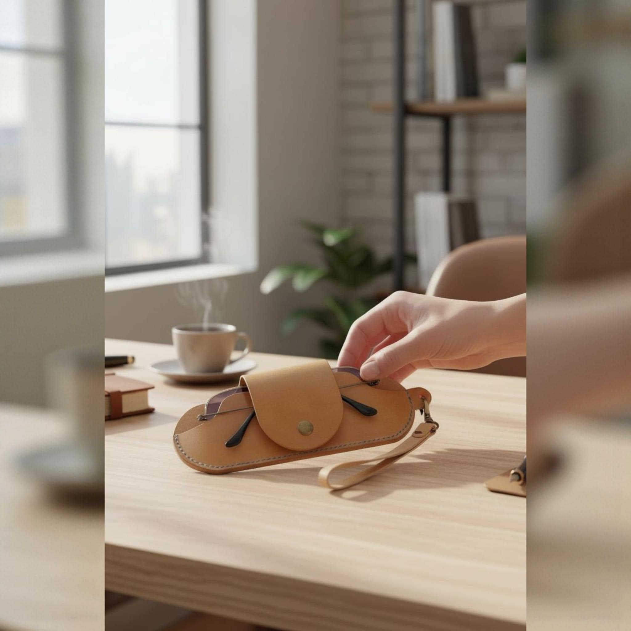Personalized Leather Glasses Case, Handmade Full-Grain Eyewear Protector