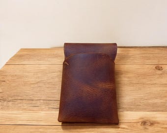 Handmade Full-Grain Leather Mini Wallet, Minimalist Card Holder