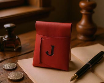 Handmade Full-Grain Leather Mini Wallet, Minimalist Card Holder