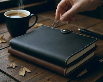Personalized Leather Journal: Refillable A5 Travel Notebook, Custom Engraved