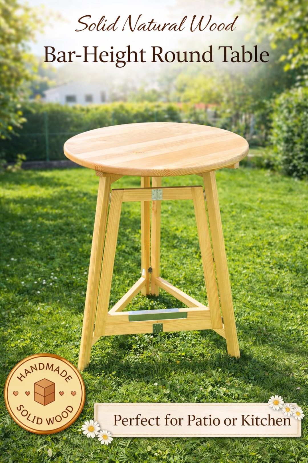 Handmade Spruce Bar Table | Rustic Solid Wood, Kitchen Cafe - Etsy