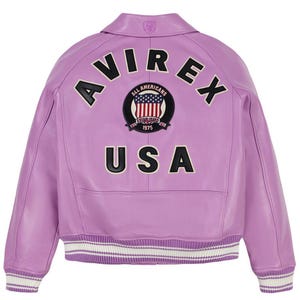 Avirex USA Icon Leather Jacket Genuine Cowhide Leather Military Bomber Jacket for Men Varsity Style Biker Jacket Gift for Him Her