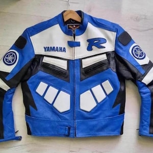 Yamaha Biker Racing Jacket Genuine Cowhide Leather Motorcycle Jacket For Men MotoGP inspired Best For Cafe Racer Christmas Gift For Him