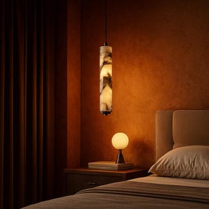 Marble Pendant Light – Modern Minimalist Hanging Lamp for Cozy Interiors
