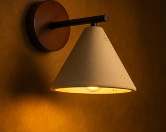 Travertine Stone Wall Sconce, Natural Japandi Wabi Sabi Lamp
