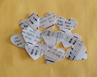 Heart Music Wedding Confetti, Music Die Cut, Heart Confetti, Scrapbooking, Wedding Supply, Table Scatter US Shipping Only