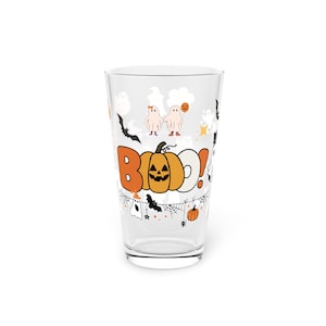 Halloween Pint Glass, Spooky Boo Drinking Cup, Ghost Beer Glass, Haunted House Barware, Creepy Party Favor, Funny Halloween Gift