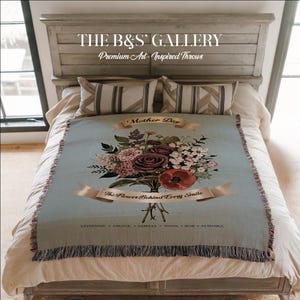 Aangepaste bloemendeken - fijn Moederdagcadeau voor moeder, oma of 1e verjaardag bloemen muurdecoratie, bloemen deken