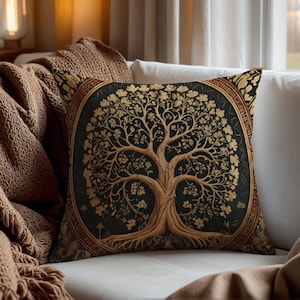 Tapestry Pillow With Peacock And Floral Patterns, Perfect For A Crow Core Inspired Reading Nook Or As A Dark Academia Anniversary Gift