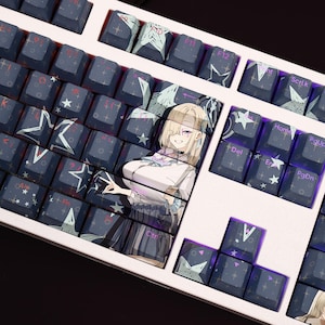 Blue Archive Asuna Keycap Set: 108 PBT Backlit Anime Keycaps