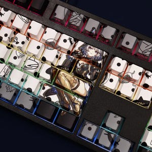 Honkai Star Rail Keycap Set: Backlit PBT Anime Keycaps for Mechanical Keyboard