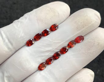 Natural Red Garnet Oval Faceted Gemstone 6mm | January Birthstone Loose Gem | Genuine Garnet for Jewelry Making & Custom Rings MH1037
