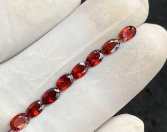 Natural Red Garnet Oval Faceted Gemstone 6mm | January Birthstone Loose Gem | Genuine Garnet for Jewelry Making & Custom Rings MH1035