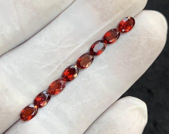 Oval Faceted Red Garnet Gemstone | 6mm January Birthstone, Jewelry Making MH1030