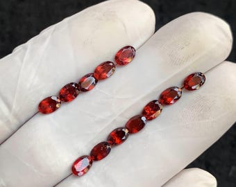 Natural Red Garnet Oval Faceted Gemstone 6mm | January Birthstone Loose Gem | Genuine Garnet for Jewelry Making & Custom Rings MH1040
