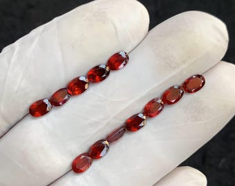 Natural Red Garnet Oval Faceted Gemstone 6mm | January Birthstone Loose Gem | Genuine Garnet for Jewelry Making & Custom Rings MH1041