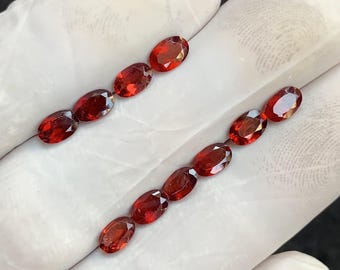 Natural Red Garnet Oval Faceted Gemstone 6mm | January Birthstone Loose Gem | Genuine Garnet for Jewelry Making & Custom Rings MH1036