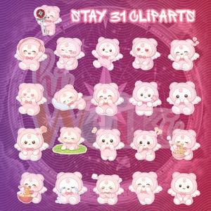 Stray Kids STAY Clipart PNG Bundle, 21 Kpop Digital Stickers for Journaling, Planner Assets, Skz Fanart, Instant Download, freebies Kit.