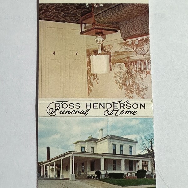 Ross Henderson Funeral Home Matchbook Cover Newark Ohio