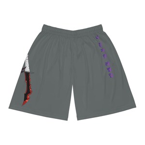Athletic Shorts with Unique Blade Design, Sporty Shorts, Streetwear, Trendy Gym Wear, Anime-Inspired Basketball Gear, Casual Summer Shorts