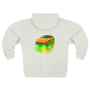 Toyota Supra Unisex Zip Hoodie, Classic Car Lovers Design, Comfortable Sweatshirt, JDM Racing Apparel, Vehicle Enthusiast Gift, Retro Car