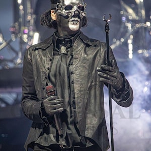 Papa V Inspired Black Leather Jacket – Ghost Band Cosplay Costume – Gothic Stagewear – 2025 Trend V Perpetua