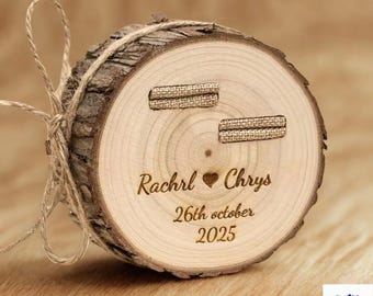 Porta anillos de boda de madera personalizado