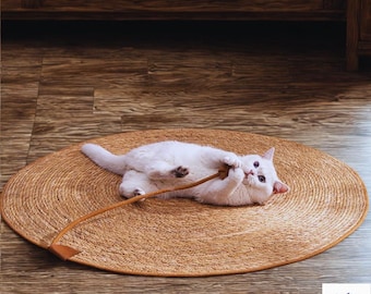 Alfombra tejida para rascar gatos - Alfombra de juego para gatitos