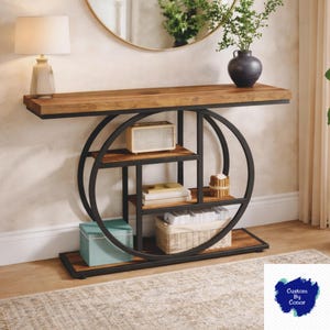 Industrielle rustikale Konsolentisch Holz & Metall Eingangsbereich mit Regalen Moderne Flur Akzent Möbel