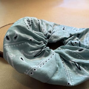 Green cotton Scrunchie handmade