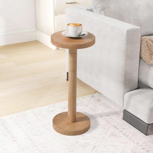 Handcrafted Mango Wood Drink Table - Natural & Walnut Finish