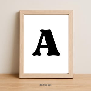 Personalized Letter Print, Custom Initial Printable Wall Art Alphabet Print Wall Decor Gift, Minimalist Printable Art Elegant Typography Art
