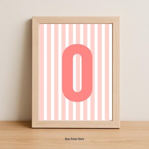 Personalized Letter Print, Custom Initial Printable Wall Art Alphabet Print, Colorful Letter Wall Art, Striped Monogram Print, Letter Poster