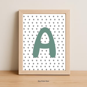 Personalized Initial Print, Initial Name Print, Letter Print Wall Art, Boys & Girls Bedroom Nursery Decor, Unframed Nursery Wall Art Print