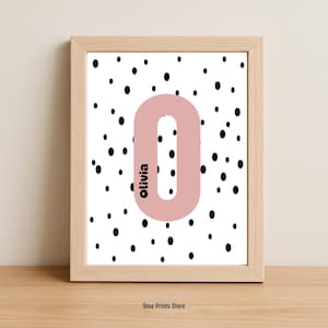 Personalized Initial Print, Initial Name Print, Letter Print Wall Art, Boys & Girls Bedroom Nursery Decor, Unframed Nursery Wall Art Print