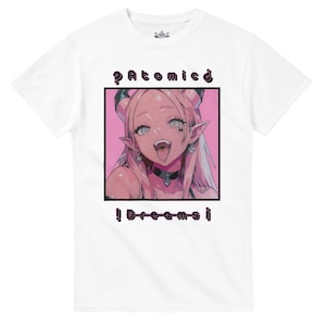 Manga Inspired T-shirt for Fans, Cute Demon Girl Graphic Tee, Fantasy Otaku Clothing, Vibrant Anime Merch, Unique Anime Lover Gift