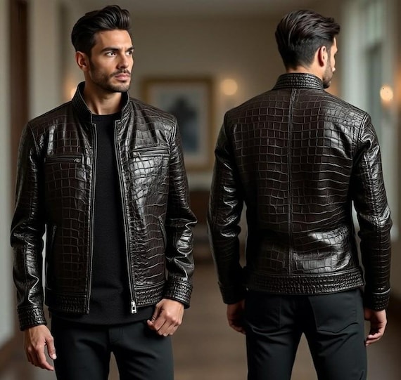 Crocodile Genuine Custom Leather Jacket Trending Jacket