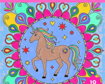 Coloring Pages,Princess Fairy Tale Designs,8.5x8.5 Instant PDF Download
